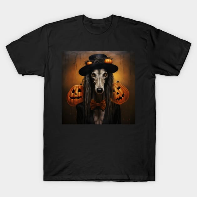 Scary Saluki Halloween T-Shirt by NatashaCuteShop